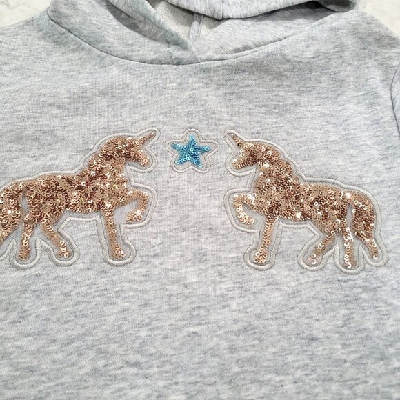 Girls 365 Kids by Garanimals Gray Unicorn Hoodie & Pants Set Size 7 - Picture 3 of 9